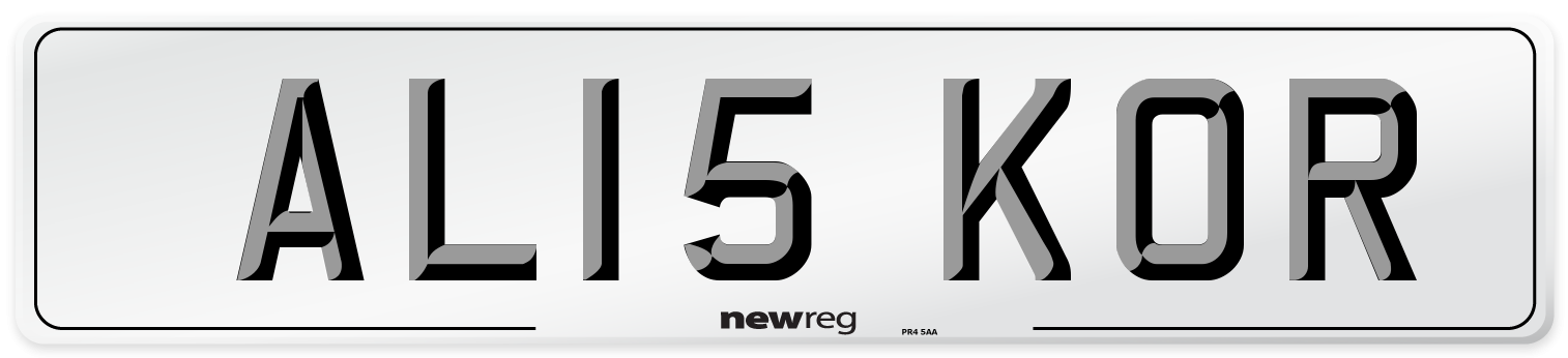 AL15 KOR Number Plate from New Reg